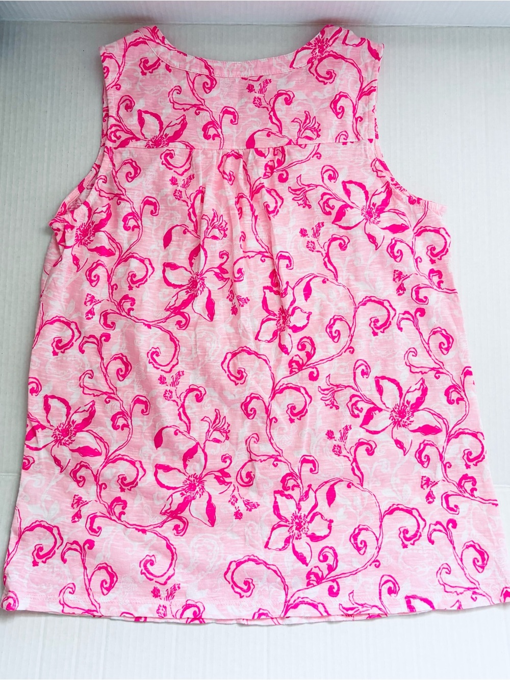NWOT Lilly Pulitzer Women’s Sleeveless Pink Floral Tank Top Sz Small 100% Cotton - Picture 3 of 6